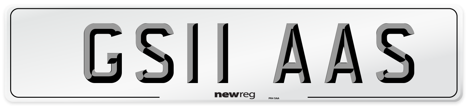 GS11 AAS Number Plate from New Reg